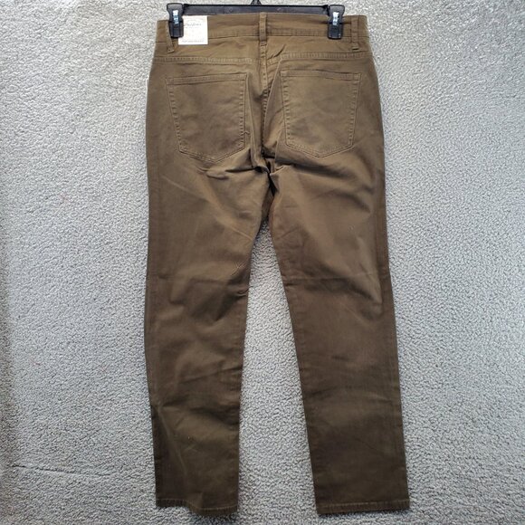Flag & Anthem Chino Portland Relaxed Pants 31x32 Olive Green Pockets New - Picture 8 of 13